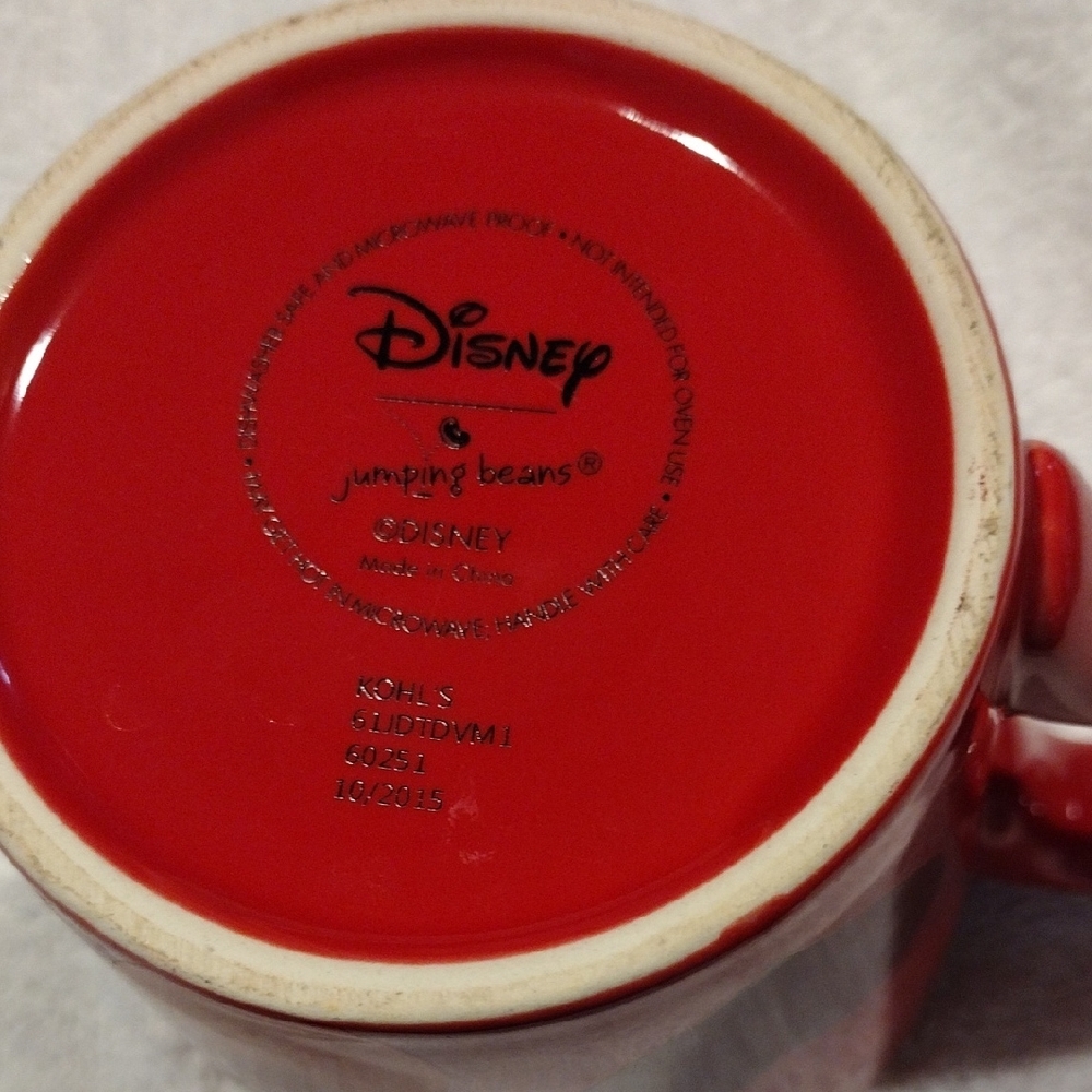 2 For 8  Sale, Disney Red Mug with Mickey Mouse Design - Picture 3 of 4